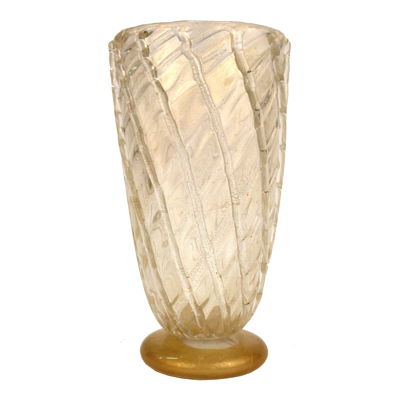 Er deprimeret Kaptajn brie Meget rart godt Seguso 24K Gold and Clear Murano Glass Vase-NYShowplace