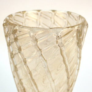 Seguso 24K Gold and Clear Murano Glass Vase (6719737725085)
