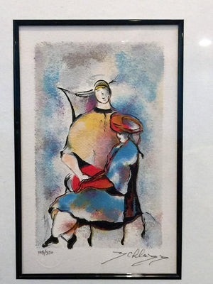 Abstract Signed Lithograph of Seated Women (6719808929949)