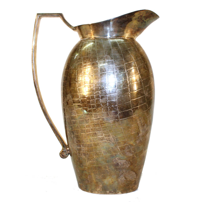 Silver Plated Pitcher with Alligator Pattern