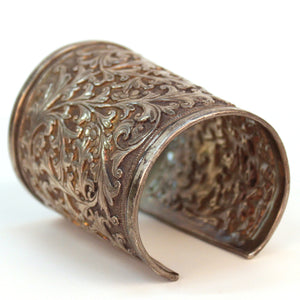 South East Asian Silver Cuff Bracelet (6719742476445)