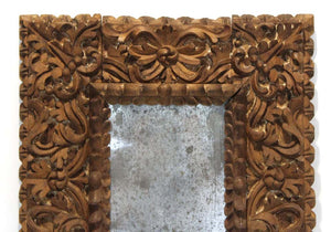 Spanish Colonial Baroque Deeply Carved Relief Mirror or Picture Frame (6719976931485)