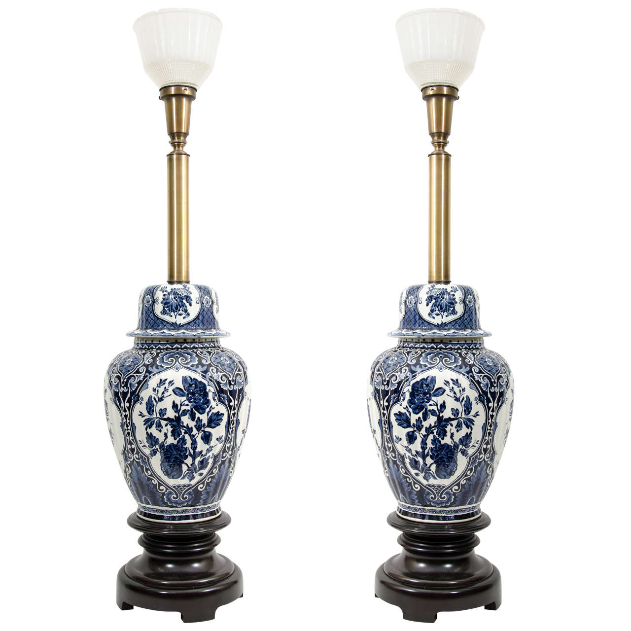 Mid-Century Pair of Asian Inspired Ginger Jar Table Lamps-NYShowplace