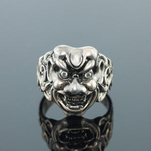 Stephen Webster Men's Ring with Japanese Warrior Design in Sterling Silver front (6719882264733)