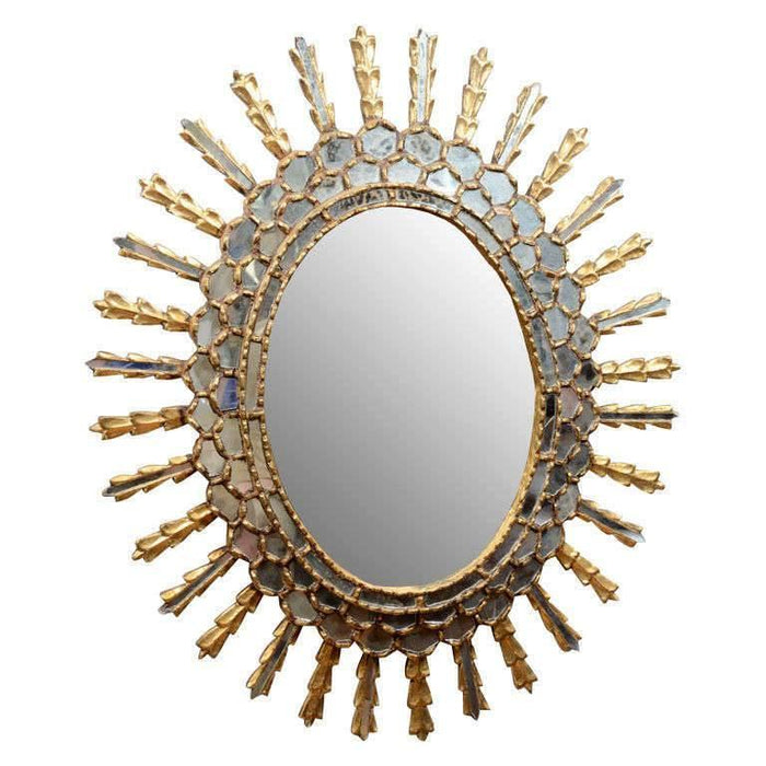 Sunburst Wall Mirror in the Manner of Osvaldo Borsani