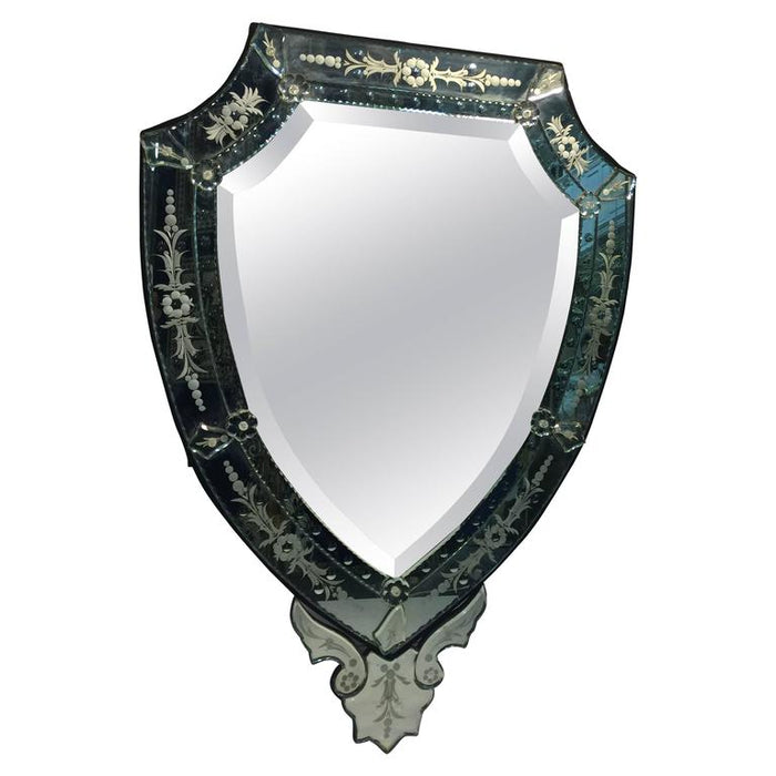 Venetian Shield Etched Wall Mirror