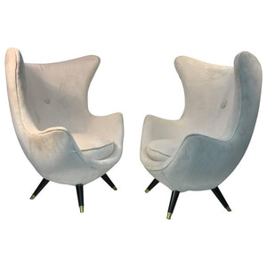 Carlo Mollino Style Italian Modern Sculptural Lounge Chairs (6719989121181)