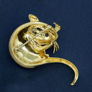 SUNA Mouse Brooch in Gold with Sapphire Inside (6719959433373)