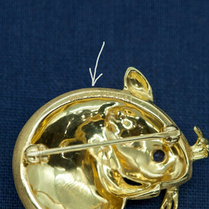 SUNA Mouse Brooch in Gold with Sapphire Inside Mark (6719959433373)