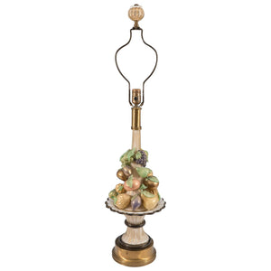 Italian Hollywood Regency Barovier & Toso Murano Glass Fruits Table Lamp (6720002588829)