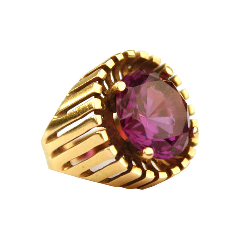 Synthetic Sapphire Ring in 14K Gold