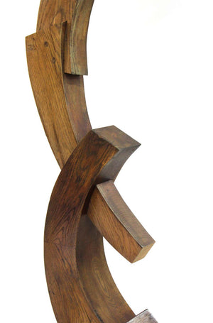 Terrence Karpowicz Postmodern Abstract Wood Sculpture on Stone and Metal Base (6720007241885)