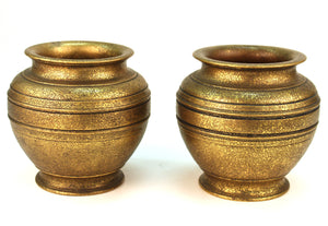 Tiffany Studios New York Gilded Age Heavy Gilt Bronze Urns (6719874826397)