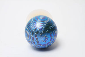 Tiffany Style Iridescent Pulled-Feather Art Glass Egg (6719911723165)