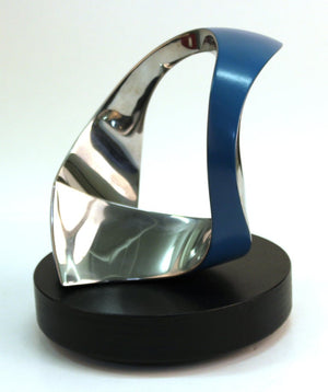 Todd Reuben Modern Abstract Metal Sculpture in Blue front view (6719926337693)
