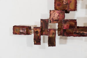 Brutalist Geometric Abstract Copper Wall Sculpture, Manner of Curtis Jere (6719609471133)