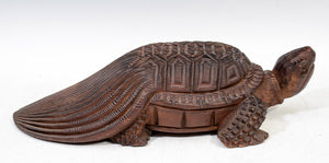 Meiji Period Okimono Turtle in Carved Boxwood (6719622185117)