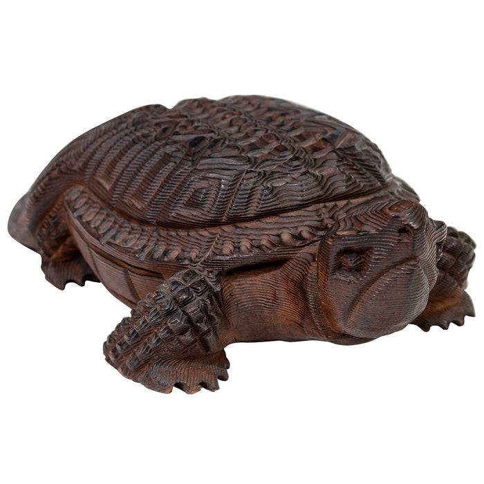 Meiji Period Okimono Turtle in Carved Boxwood
