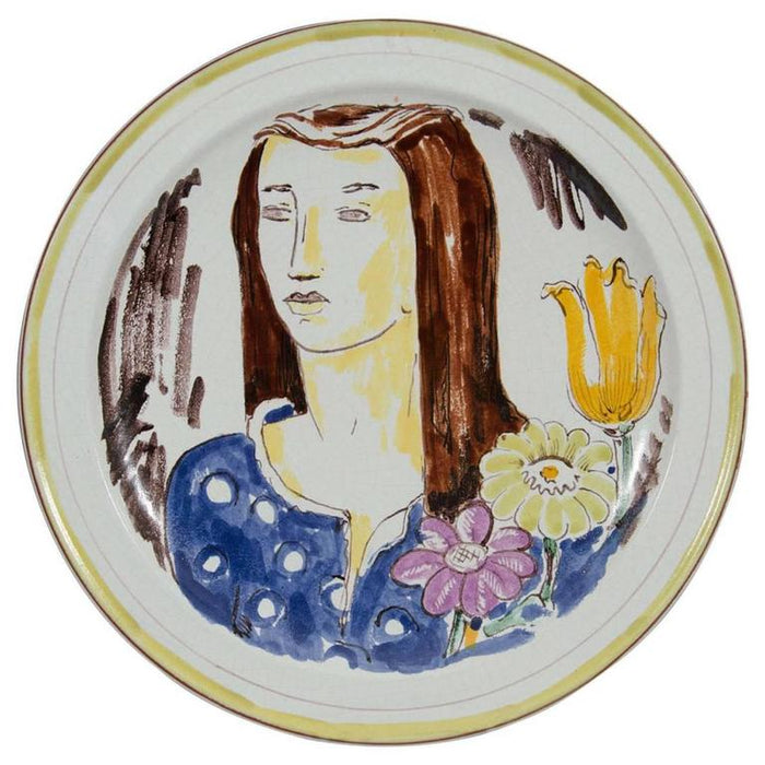 Wilhelm Kage for Gustavsberg Plate with Portrait of a Woman