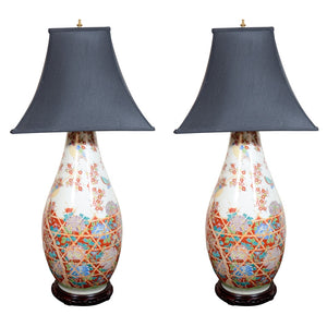 Pair of Japanese Imari Porcelain Vases as Lamps (6719674679453)
