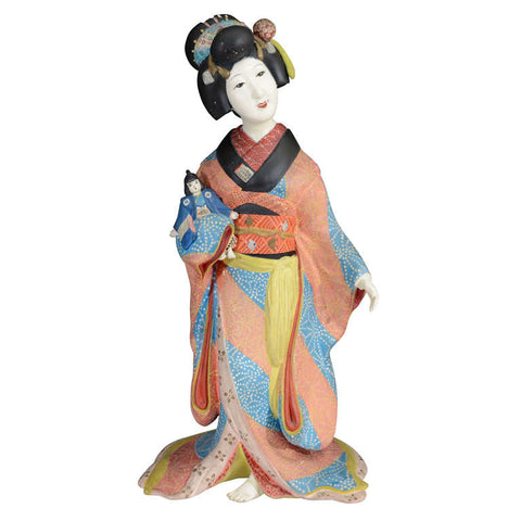 Japanese Meiji Period Clay Geisha Figure